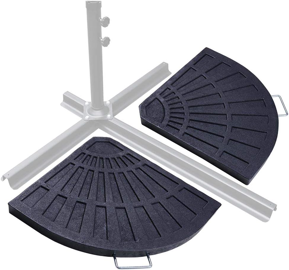 Yescom YES0364 – Soporte de base de resina en forma de abanico de 54 libras, 19 pulgadas, color negro para sombrilla de patio al aire libre (paquete