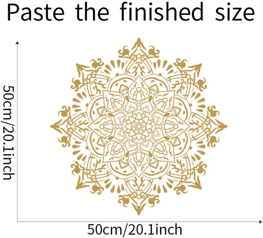 Pegatinas de pared de flores de mandala, calcomanías de pared de vinilo bohemio para sala de estar, dormitorio, decoración de pared A