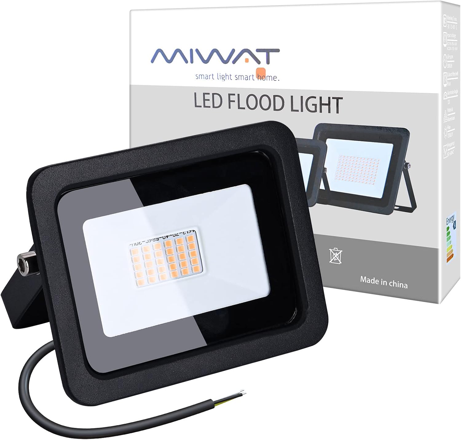 MIHEAL Foco de luz de inundación LED ultrafino de 10 W, 20 W, 30 W, 50 W, 100 W, lámpara de búsqueda LED, reflectores de 110 V para jardín al aire