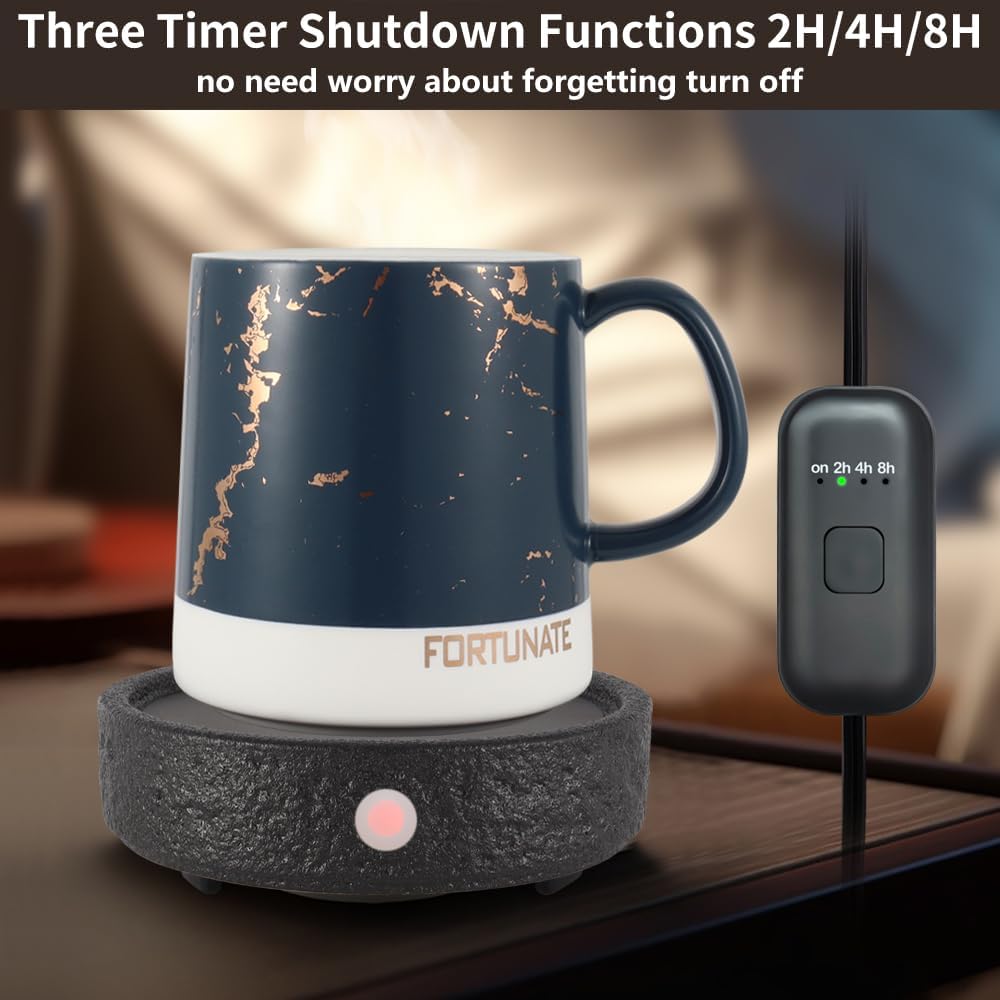 Calentador de taza de café, calentador de café eléctrico para escritorio con apagado automático, 3 ajustes de temperatura, calentador inteligente de