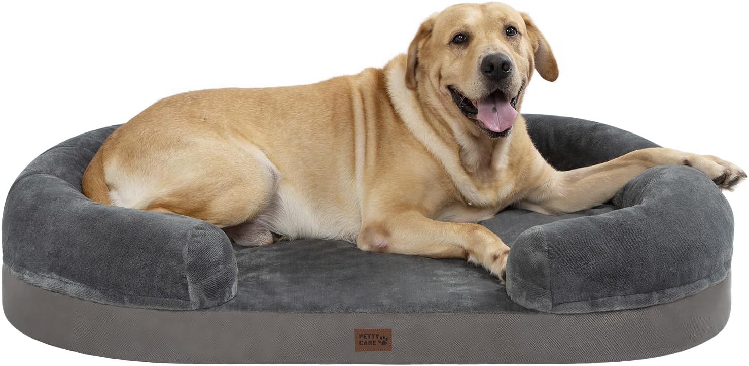 Cama ortopédica para perros extra grandes con espuma viscoelástica, cama impermeable para mascotas, sofá suave con funda extraíble lavable, parte