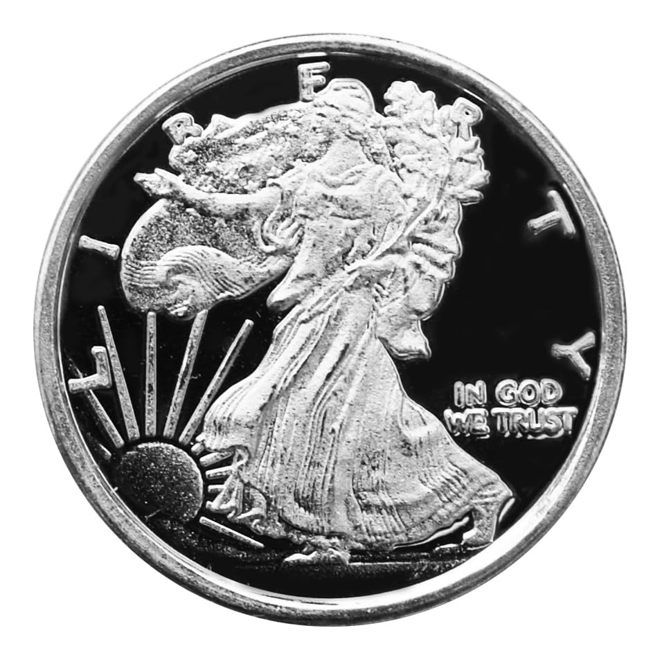 Walking Liberty 1 Gram .999 Fine Silver Coin 925 Sterling Silver Evil Eye Design Earrings