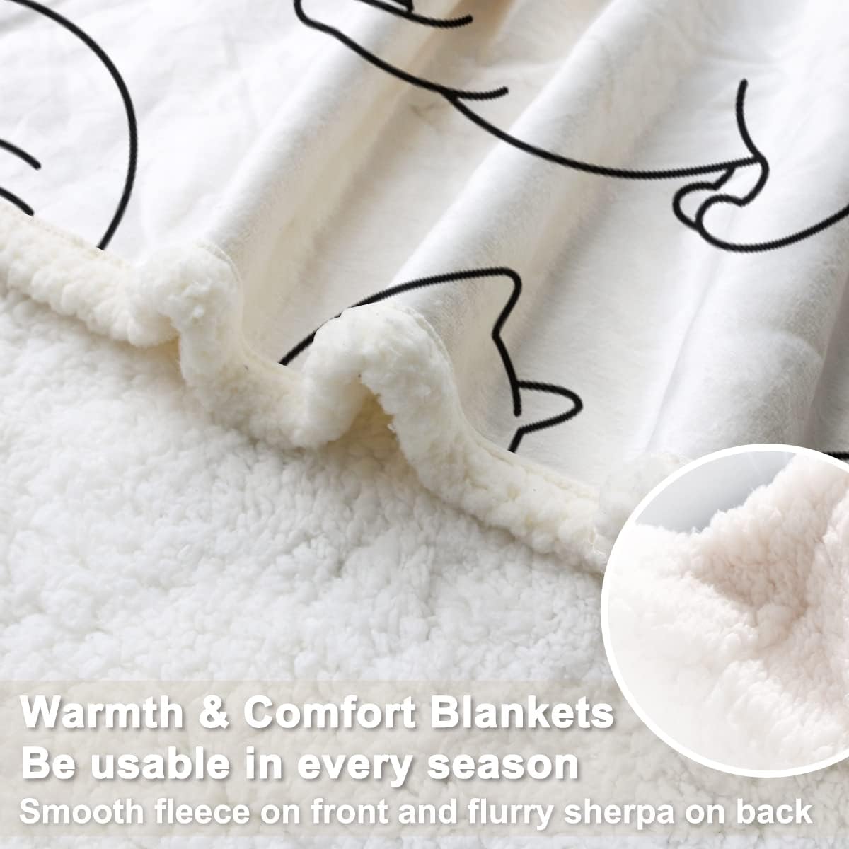 Sleepwish – Manta sherpa de gatos, muy suave, reversible, ultra lujosa, reversible, ultra lujosa, de felpa y vellón, para mascotas, sofá o cama,