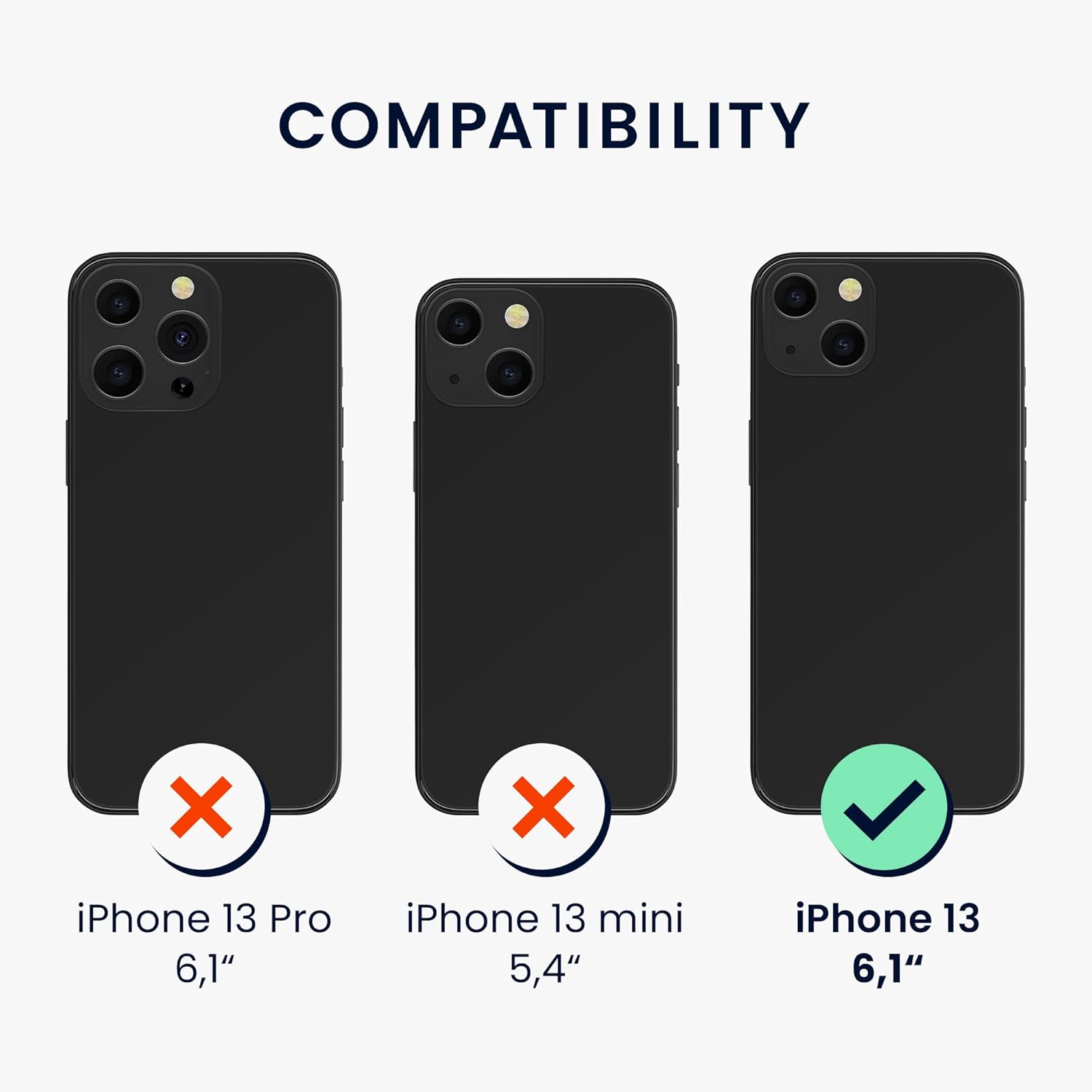 kwmobile Juego de fundas transparentes 5 en 1 compatibles con Apple iPhone 13, incluye protectores de pantalla y cámara, transparente