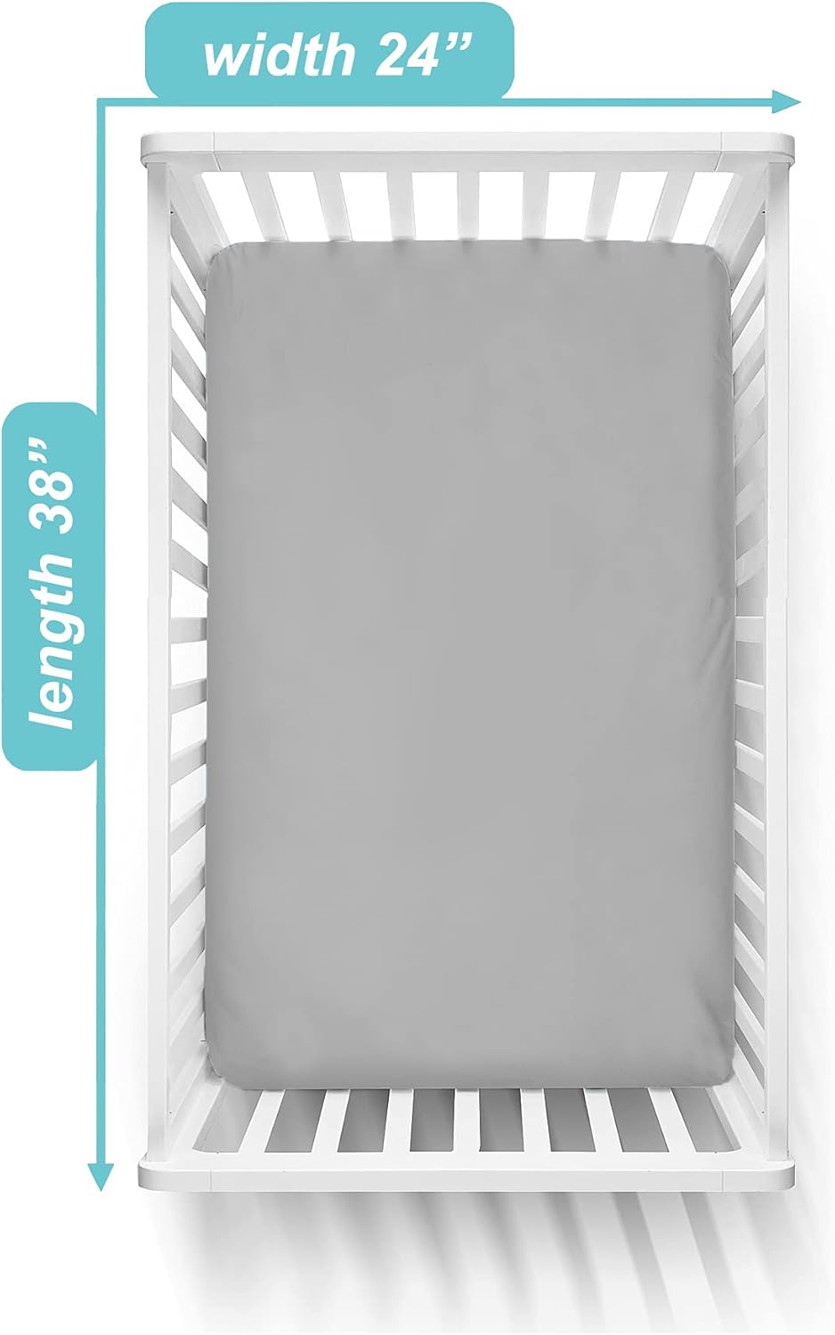 American Baby Company Sábana bajera ajustable de punto de jersey de algodón orgánico 100% natural, color gris, suave y transpirable, para niños y