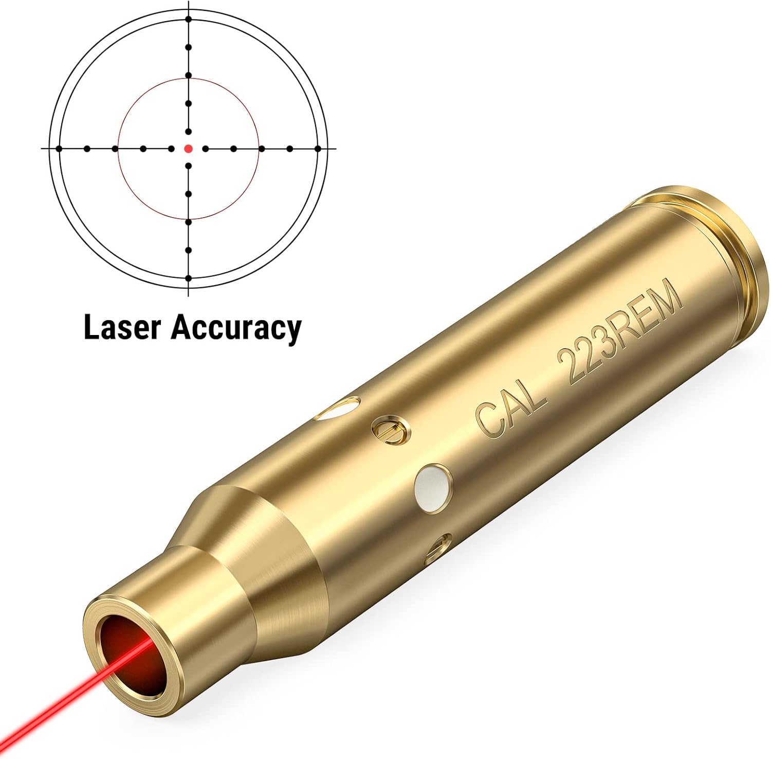 EZshoot Bore Sight 0.354 in223 0.219 in Boresighter láser rojo con 4 juegos de baterías