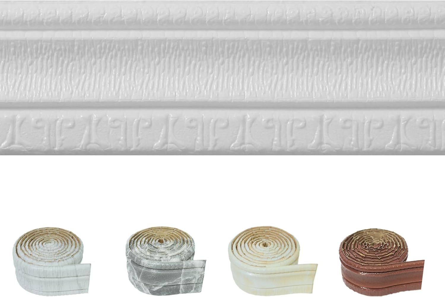WAPANE Moldura de espuma autoadhesiva de 90 x 3.1 pulgadas, borde de papel tapiz de corona flexible, líneas de bordes de pared 3D, base de pared de
