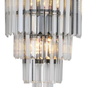 DOYFDOX Aplique de pared de cristal negro, moderno K9 de 4 niveles, lámpara de pared de cristal transparente para sala de estar, dormitorio, espejo, DOYFDOX Aplique de pared de cristal negro, moderno K9 de 4 niveles, lámpara de pared de cristal transparente para sala de estar, dormitorio, espejo,