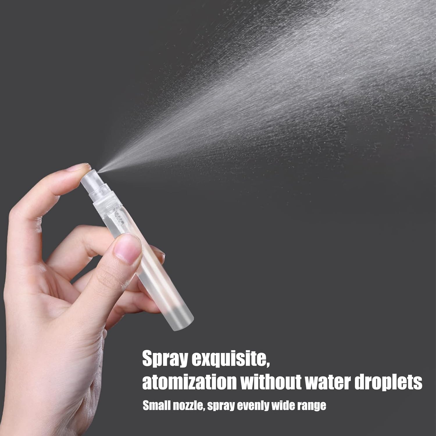 LUTER 5 atomizadores de perfume de 0.3 fl oz rellenables, botellas rociadoras de plástico mate de tamaño pequeño de viaje con tubo dispensador de