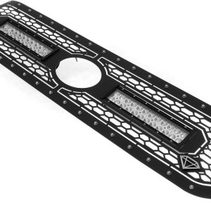 APS Malla de acero inoxidable negra cortada con láser con remaches y rejilla LED compatible con Toyota Tundra 2018-2019 con sensor frontal TSS Main APS Malla de acero inoxidable negra cortada con láser con remaches y rejilla LED compatible con Toyota Tundra 2018-2019 con sensor frontal TSS Main