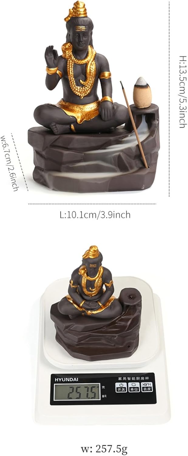 Estatua de Buda Shiva creativa del sudeste asiático quemador de incienso de reflujo de humo estatua de Buda zen decoración para el hogar