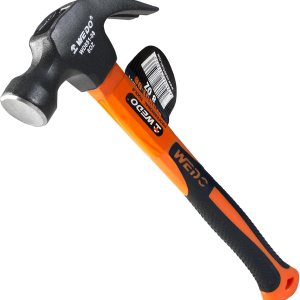 WEDO Martillo de garra de 8 onzas, martillo de marco con asas de fibra de vidrio, cabeza de acero de alto carbono, longitud 10.630 in, resistente a WEDO Martillo de garra de 8 onzas, martillo de marco con asas de fibra de vidrio, cabeza de acero de alto carbono, longitud 10.630 in, resistente a