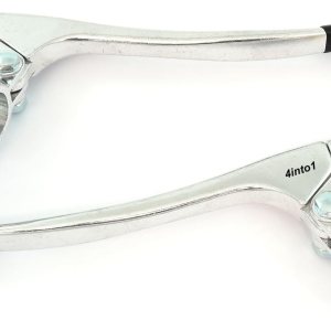 Juego de palanca con punta de goma para motocicleta con percha de montaje en espejo, embrague + freno de tambor, cromado, 78 pulgadas, compatible Juego de palanca con punta de goma para motocicleta con percha de montaje en espejo, embrague + freno de tambor, cromado, 78 pulgadas, compatible