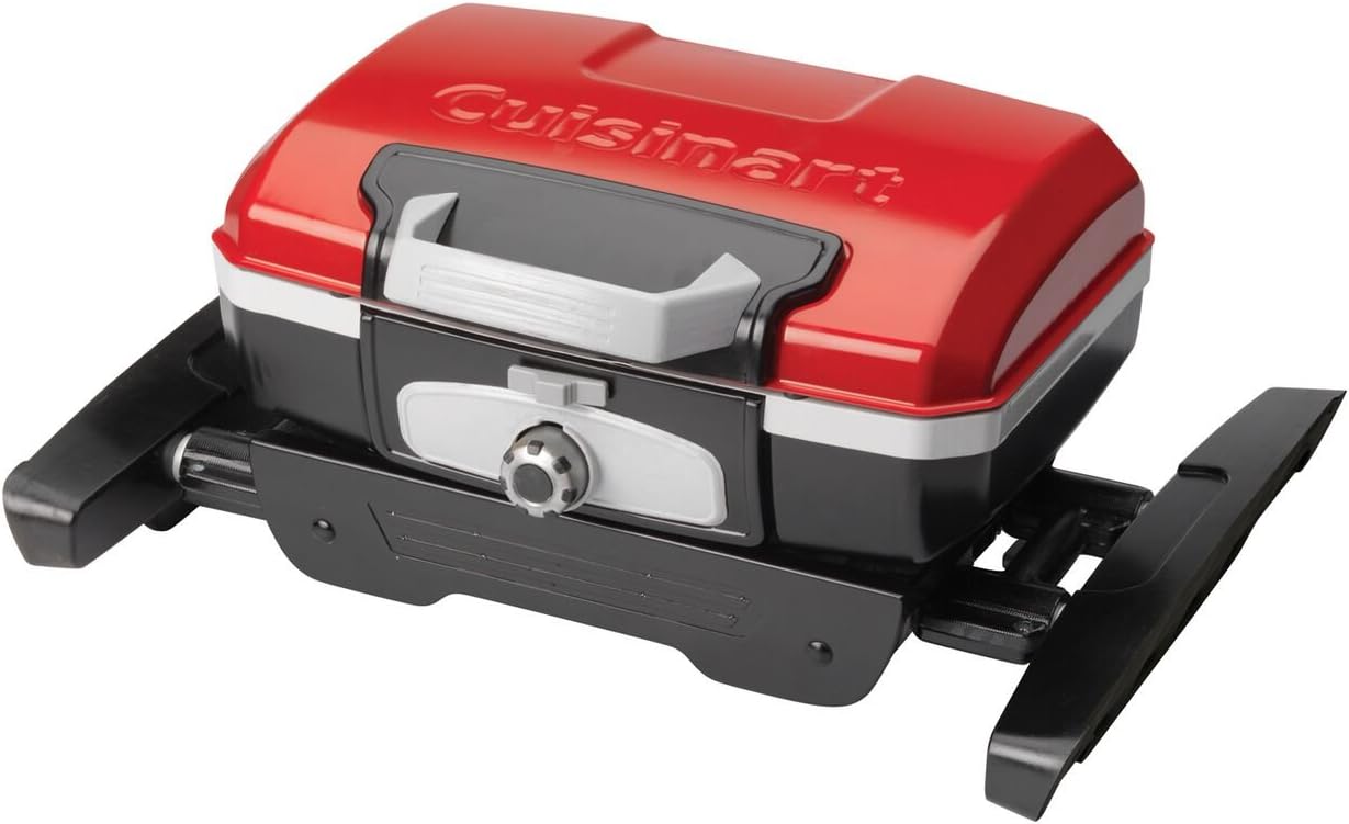 Cuisinart CGG180 CGG-180 Petit Gourmet – Parrilla de gas con VersaStand, Rojo, 31.5 pulgadas de alto x 16.5 pulgadas de ancho x 16 pulgadas de largo