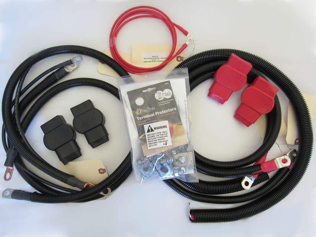 Kit Custom Battery Cables fabricado en Estados Unidos compatible con Ford F250, F350, F450 Truck Excursion 7.3L Powerstroke Diesel 1987-1997