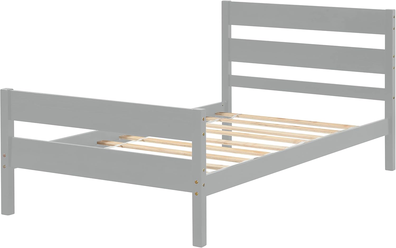 Base de cama individual de madera para niños, marco de cama de plataforma individual con cabecero de diseño ahuecado y estribo para niños y niñas,