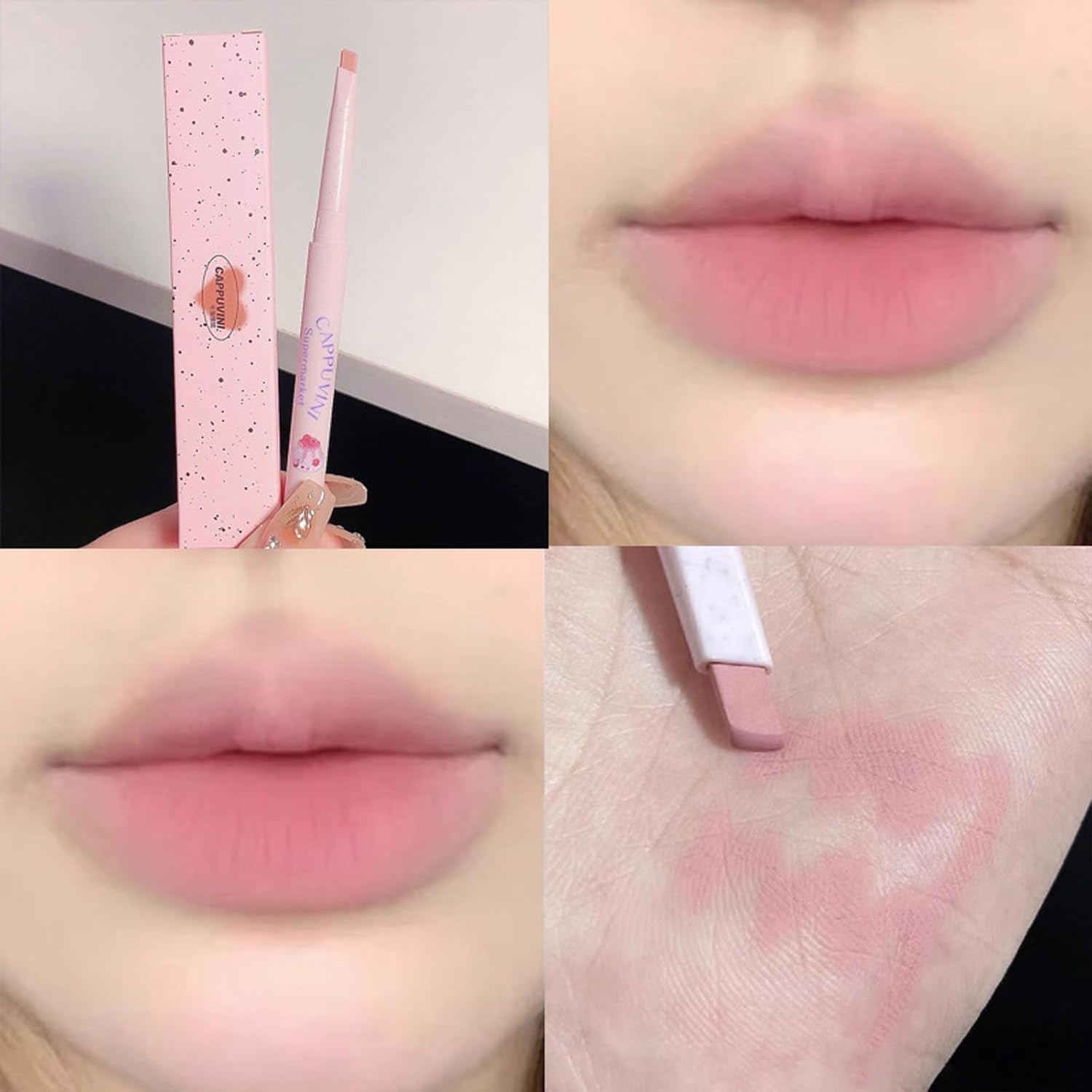 Juego de 5 lápices de labios de colores, 5 piezas de lápiz labial rosa nude, resistente al agua, cremoso acabado mate, lápiz labial para definir la