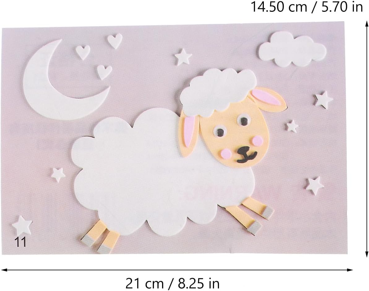 Ipetboom 12 hojas de calcomanías de rompecabezas de animales para niños, calcomanías de rompecabezas de animales 3D, calcomanía de espuma EVA,
