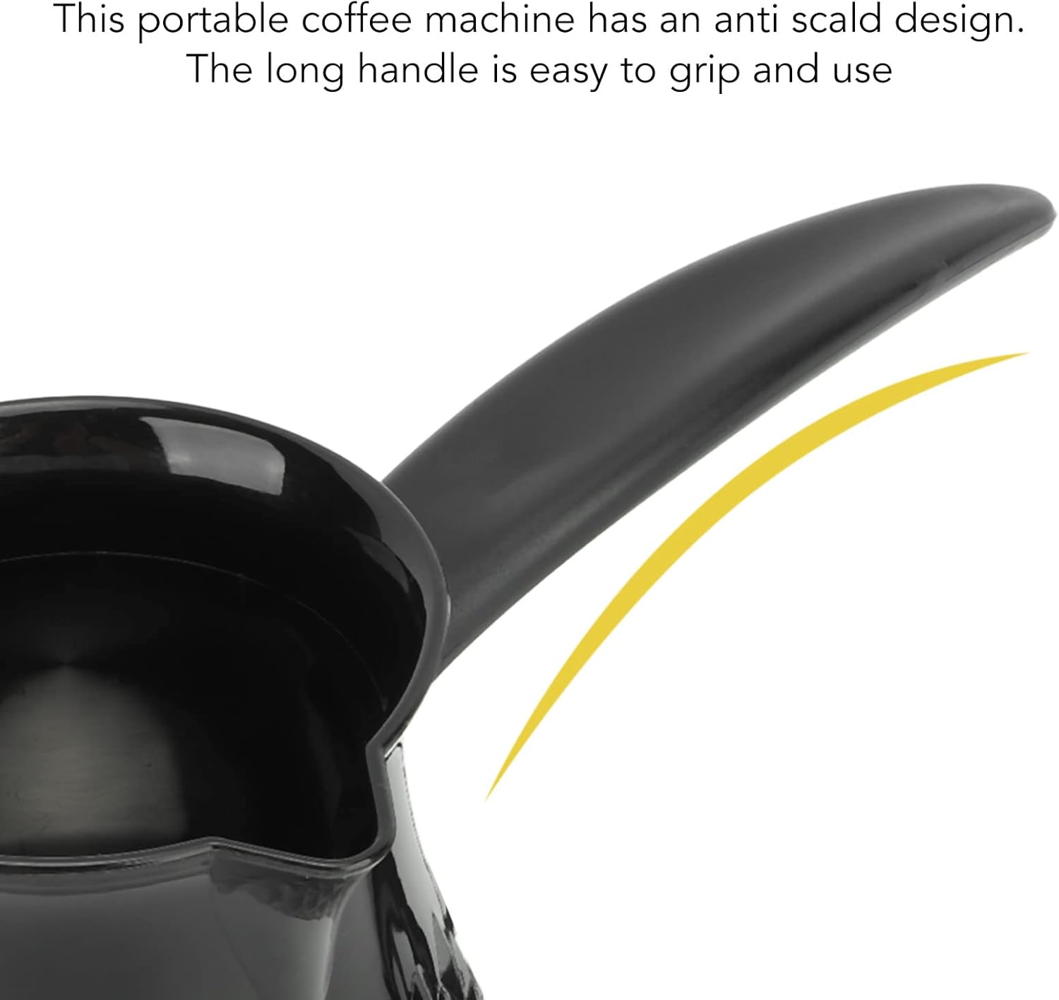 Fockety Cafetera turca, cafetera turca griega árabe de acero inoxidable con mango extraíble, cafetera eléctrica, calentador de olla para el hogar,