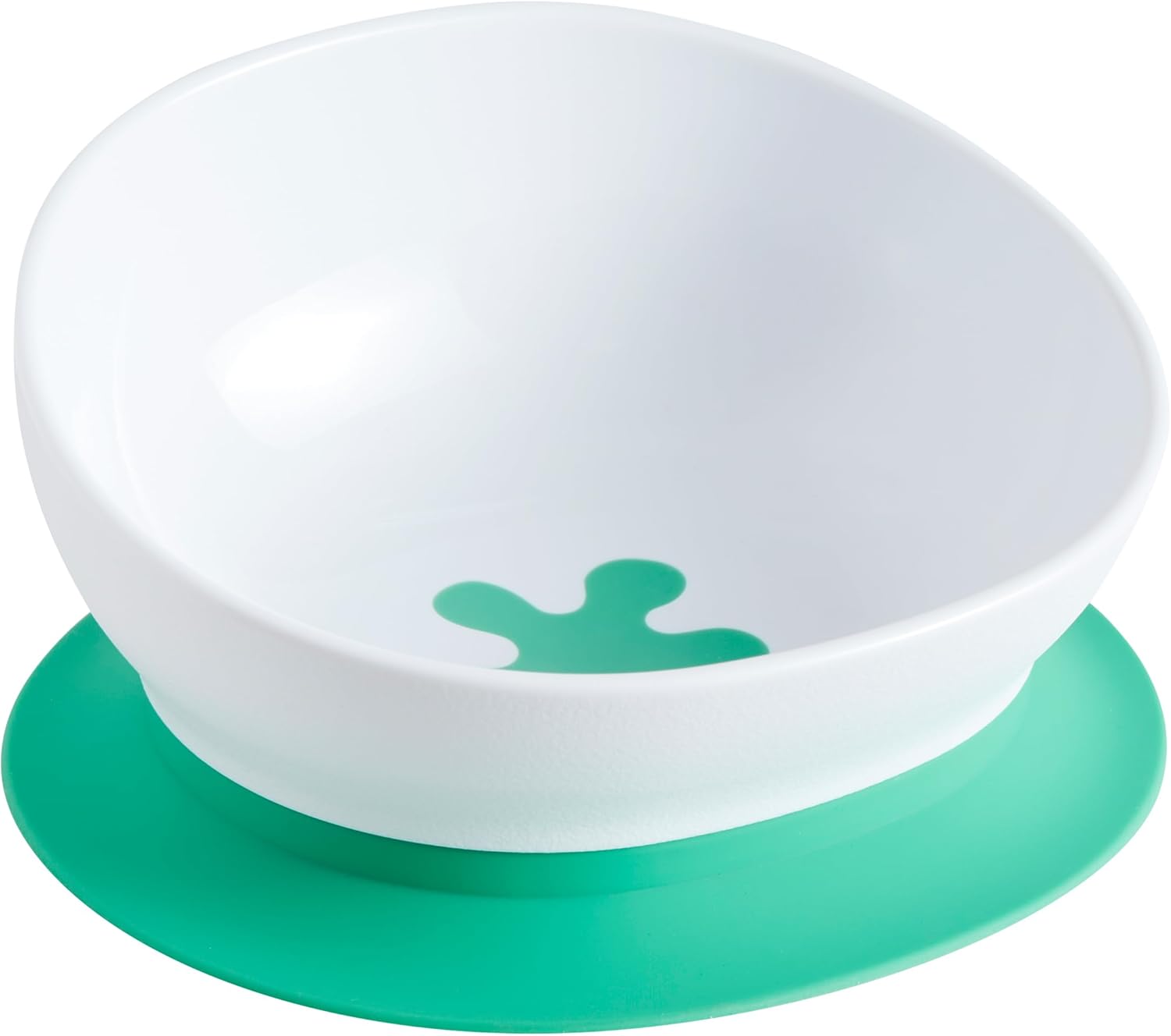 doddl Tazón de succión ergonómico para niños pequeños y bebés, platos ergonómicos para niños de 1 a 3 años, apto para lavavajillas, sin BPA (blanco
