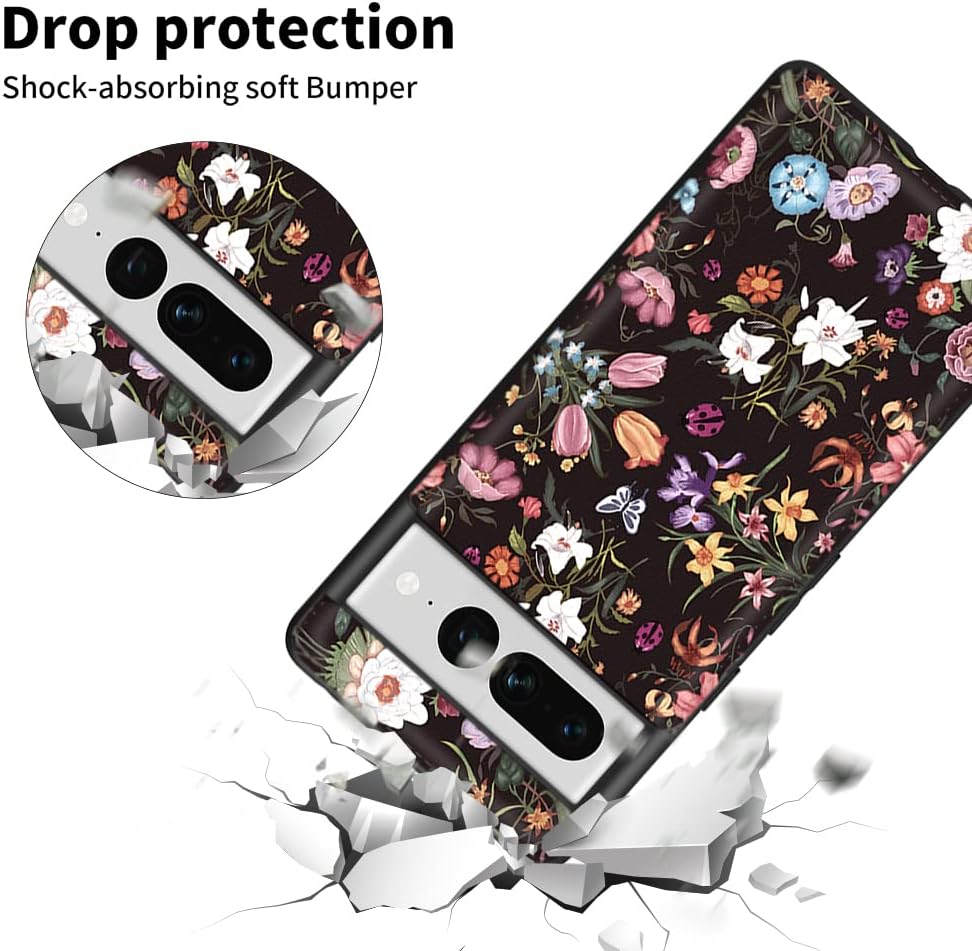 YEPO Funda para Google Pixel 7 Pro para mujer, diseño floral de moda femenina para Google Pixel 7 5G