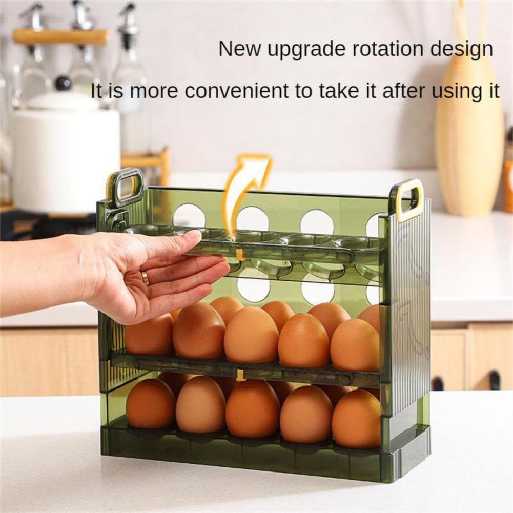JCAKES Contenedor de huevos para refrigerador, organizador de huevos para refrigerador, caja de huevos, caja de almacenamiento, puerta lateral del