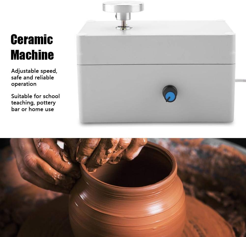 ZJchao Mini máquina eléctrica de cerámica de 2000 RPM Rueda de cerámica Artesanía  Herramientas escuela hecha a mano pequeño plato giratorio