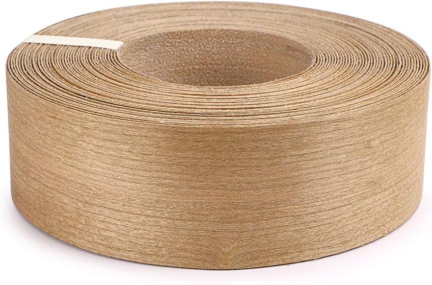 Skelang Cherry – Rollo de 2″ x 50′ de chapa de madera para borde, sin planchar, con adhesivo termofusible, cinta de madera flexible