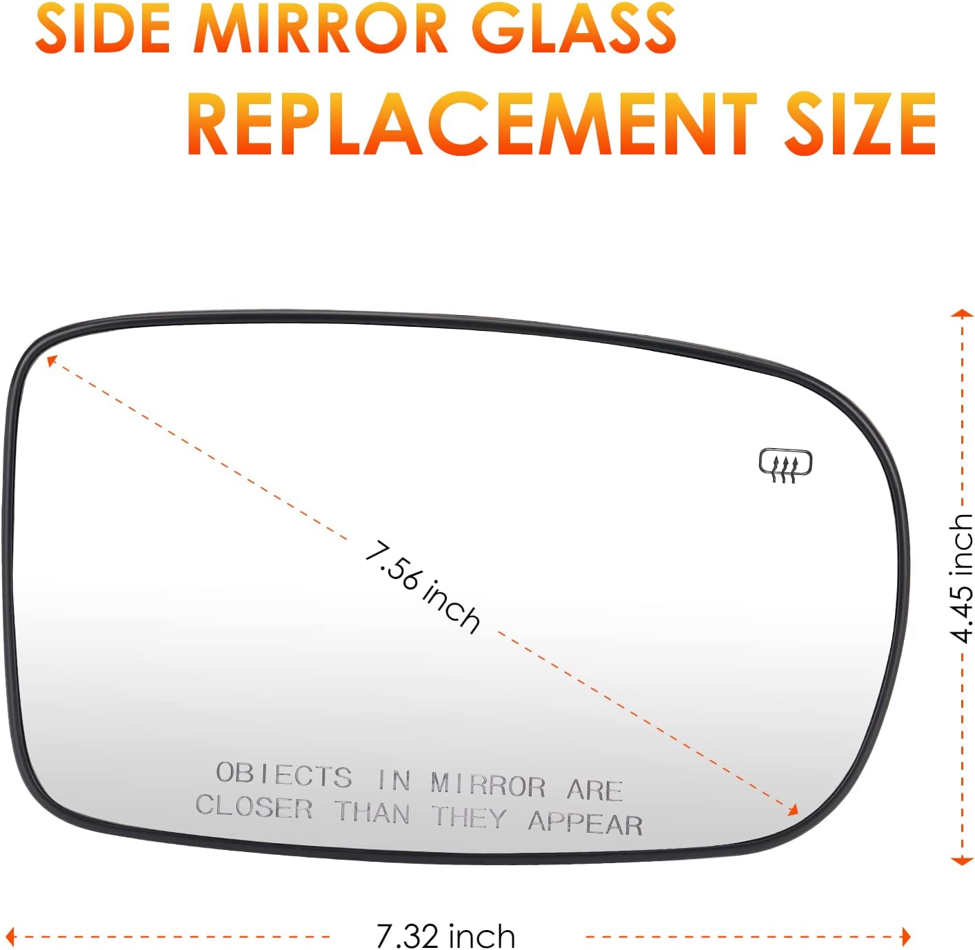 Reemplazo de cristal del espejo lateral izquierdo del conductor y del lado derecho del pasajero para Chrysler 200 2011-2017, Chrysler 300 2012-2021,