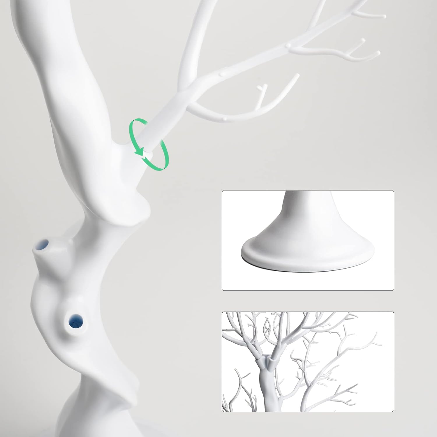 Árbol artificial de 23 pulgadas de alto, 2 piezas de centro de mesa de árbol blanco, mesa de resina de simulación extraíble, árbol falso para boda,