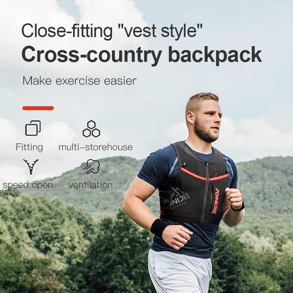 AONIJIE – Mochila de hidratación para correr, 10 litros, chaleco de hidratación ligero y transpirable para senderismo, senderismo, correr, ciclismo,
