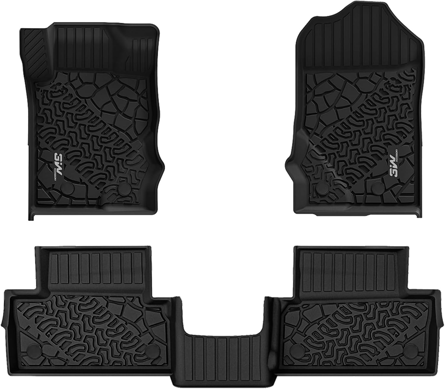 3W Alfombrillas de piso de 2 puertas para Ford Bronco 2021, 2022, 2022, 2023, 2024, aptas para todo tipo de clima, accesorios de automóvil de
