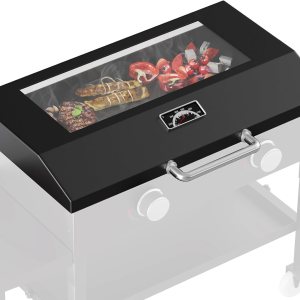 BBQ Future Tapa transparente para plancha Blackstone de 28 pulgadas, cubierta dura con ventana de vidrio para estación de parrilla Blackstone de 28 BBQ Future Tapa transparente para plancha Blackstone de 28 pulgadas, cubierta dura con ventana de vidrio para estación de parrilla Blackstone de 28