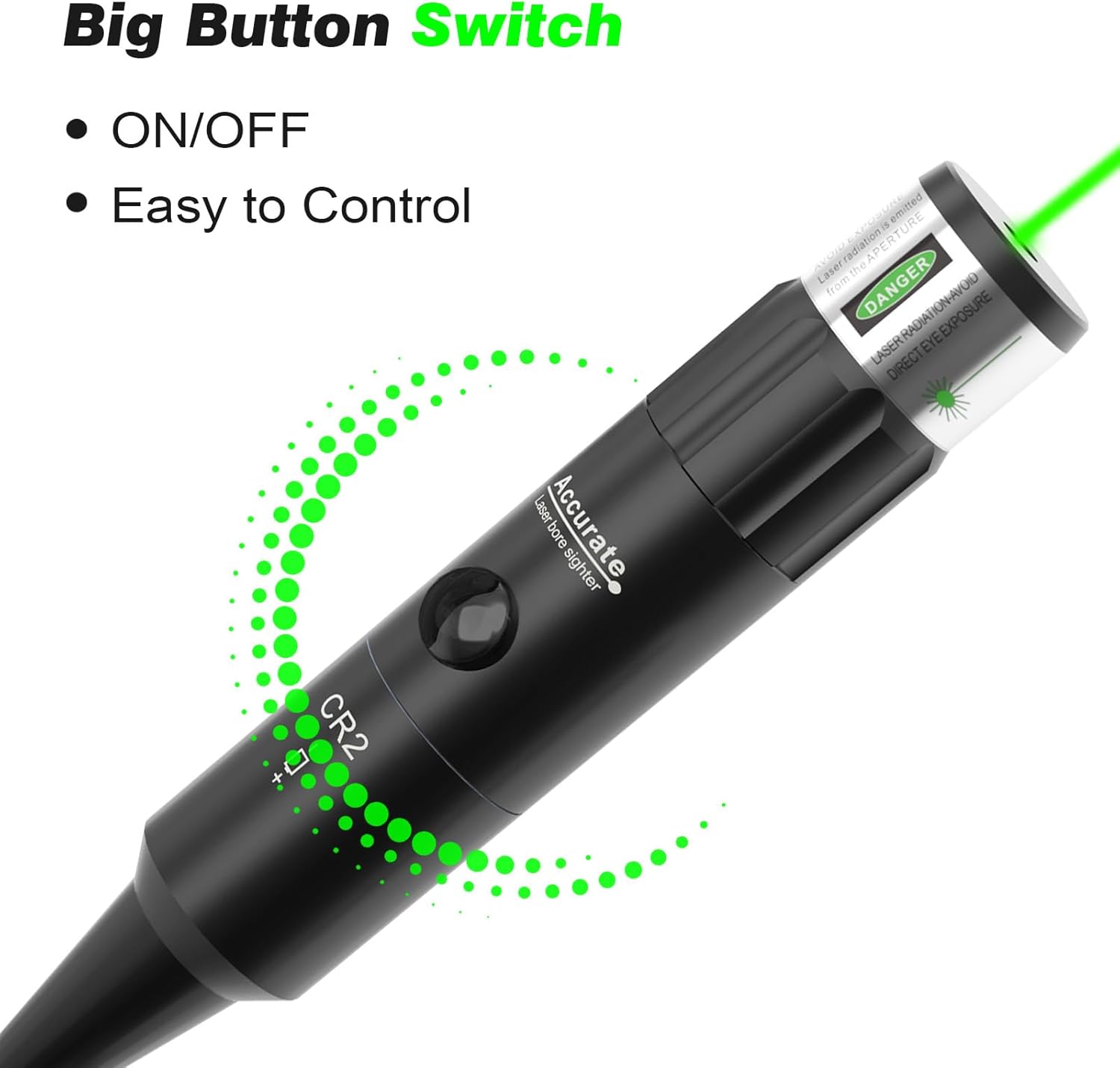 Rojo o verde BoreSighter 177 a 12GA Calibre Rifle Alcance Pistola Caza RojoVerde Punto Boresight Kit Interruptor de Prensa Bore Sight 800mAh Batería