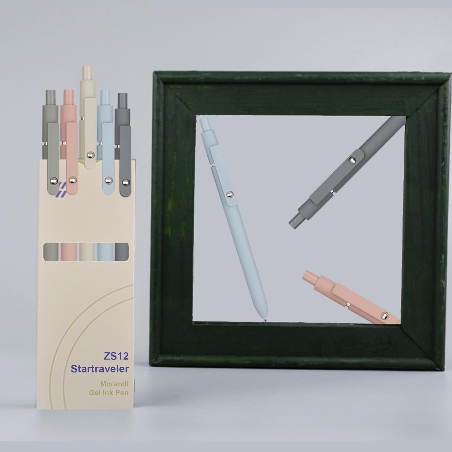 VICO 10 bolígrafos de tinta de gel retráctiles de punta fina de 0.020 in, de secado rápido, bonitos y estéticos para suministros para la escuela y