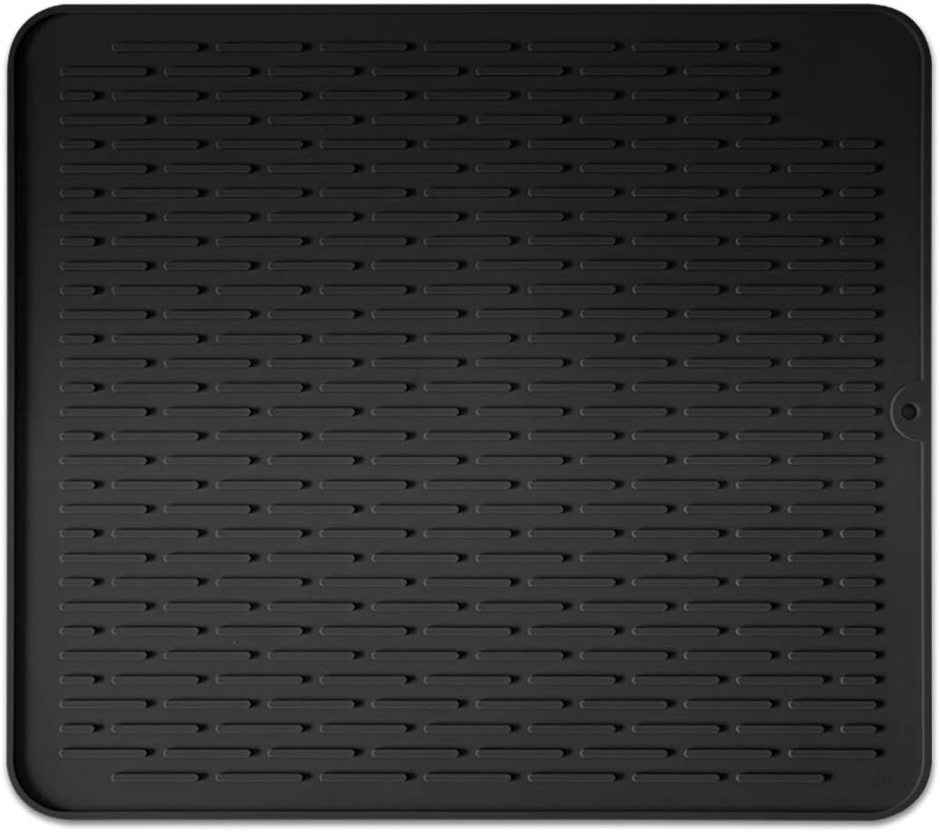 Alfombrilla de secado de platos de silicona para múltiples usos, fácil de limpiar, ecológica, salvamanteles de silicona súper resistente al calor,