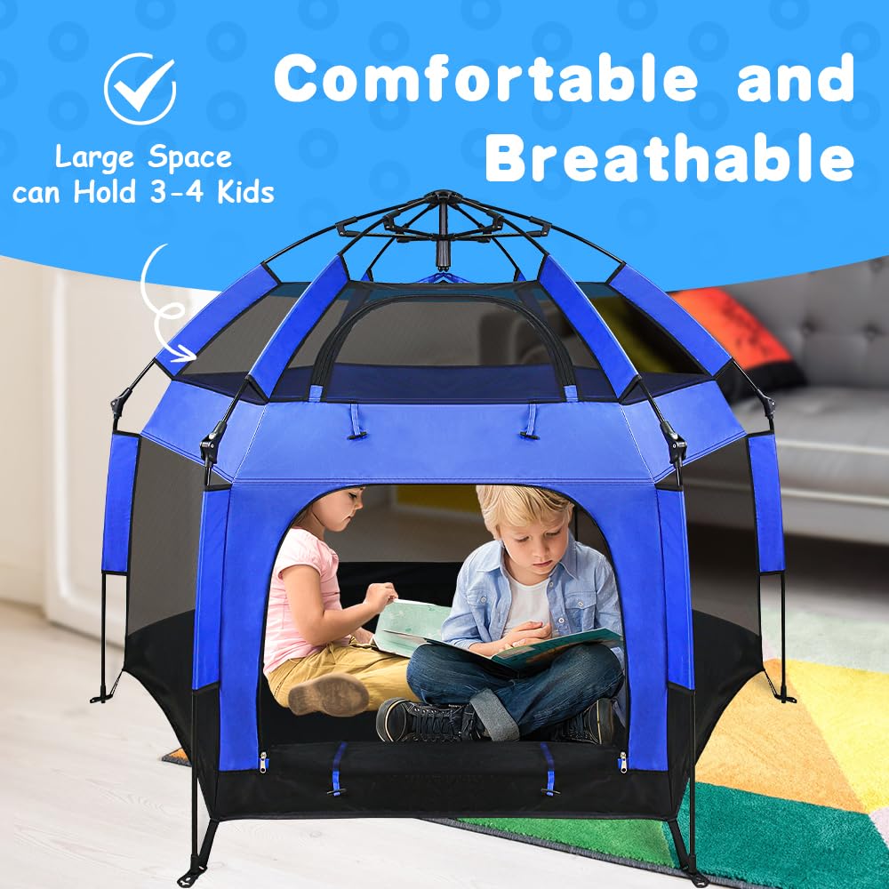 Baby Play Yard Outdoor Baby Playpen with Canopy Beach Tent for Kids and Toddlers Portable Lightweight Pop Up Pack and Play Playards with Travel