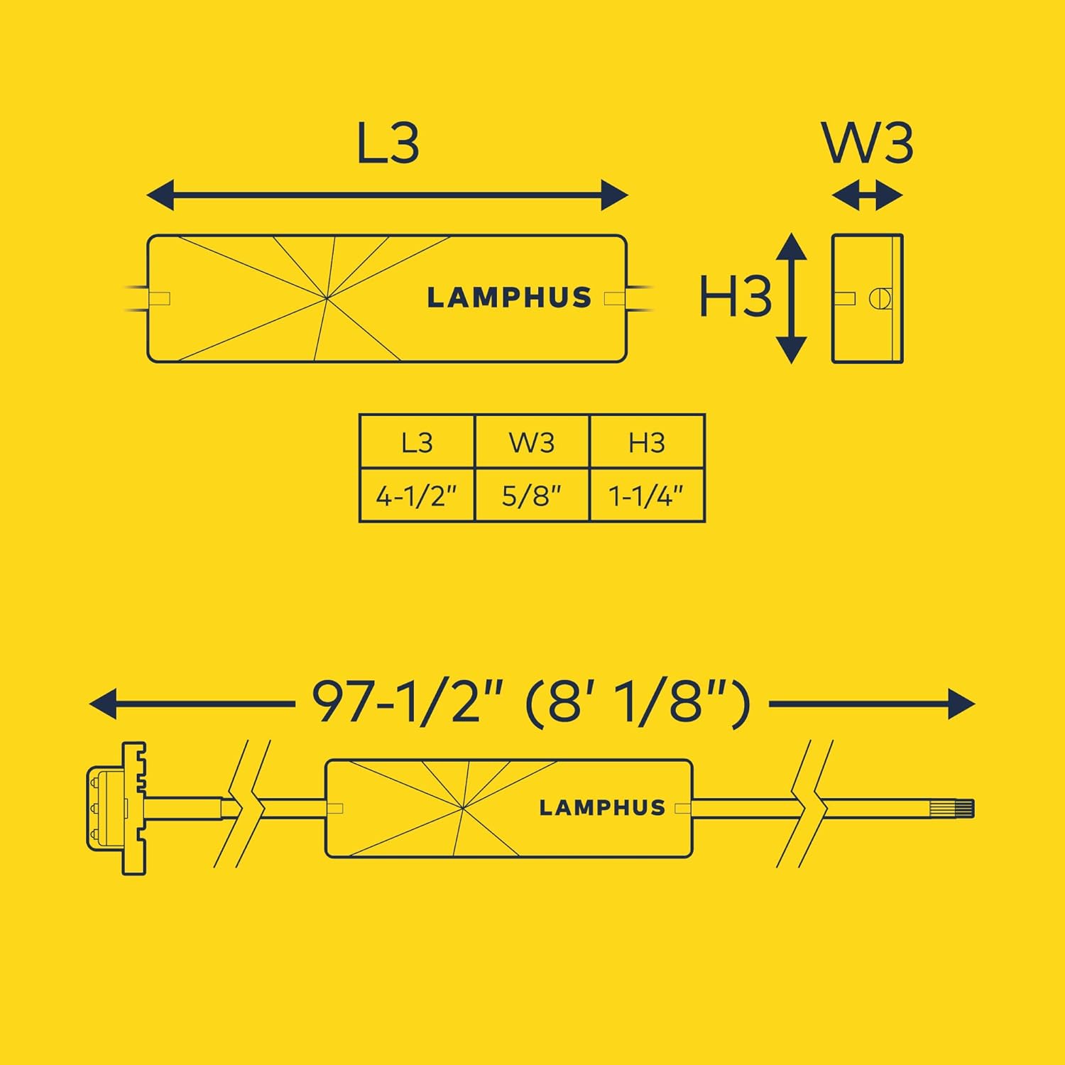 Lamphus SnakeEye III – Luz estroboscópica de posición oculta SAE Clase 1 IP67 Impermeable 72 Modos de flash Función TBT Luces de advertencia de