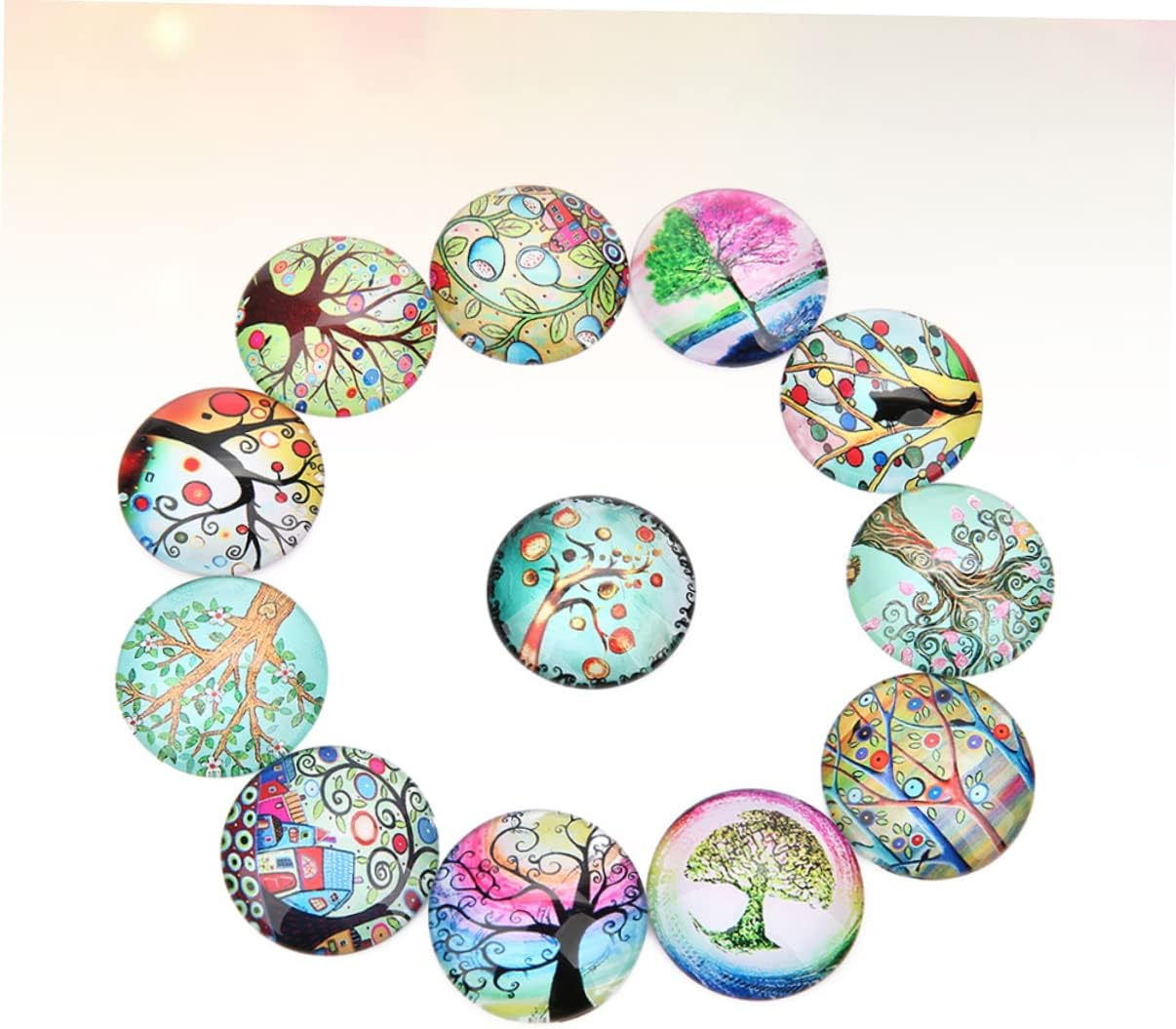EXCEART 40 cuentas decorativas planas de vidrio Vitroleros para mini cúpula de cristal, joyería de piedras preciosas DIY, material de joyería, gemas