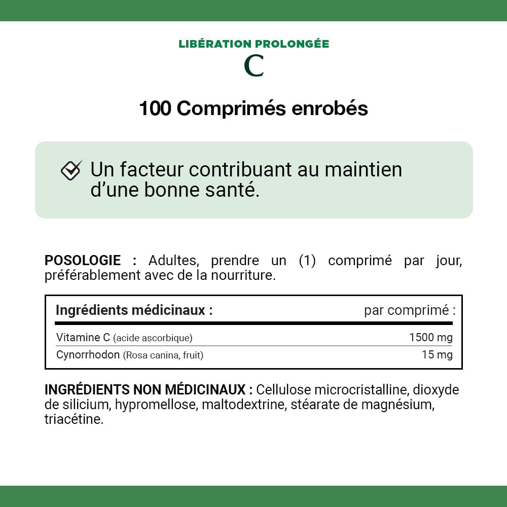 Nature’s Bounty Vitamina C-1500mg de liberación prolongada con escaramujos 100 unidades