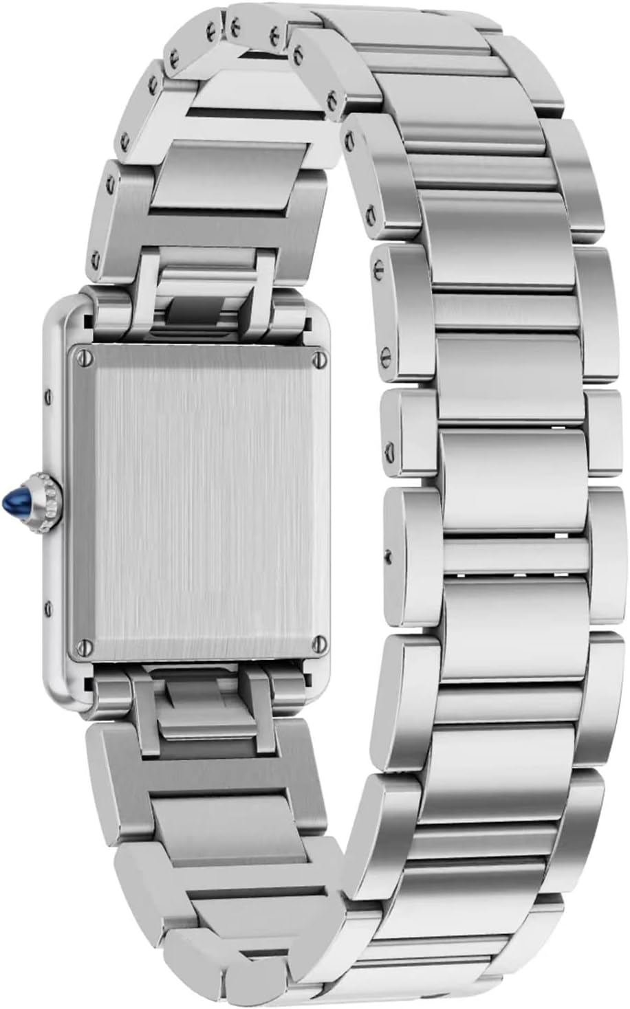 Correa de reloj de acero inoxidable para Cartier-TANK serie 0.591 in 0.787 in mariposa cierre correa bucle correa correa correa pulsera oculto cierre