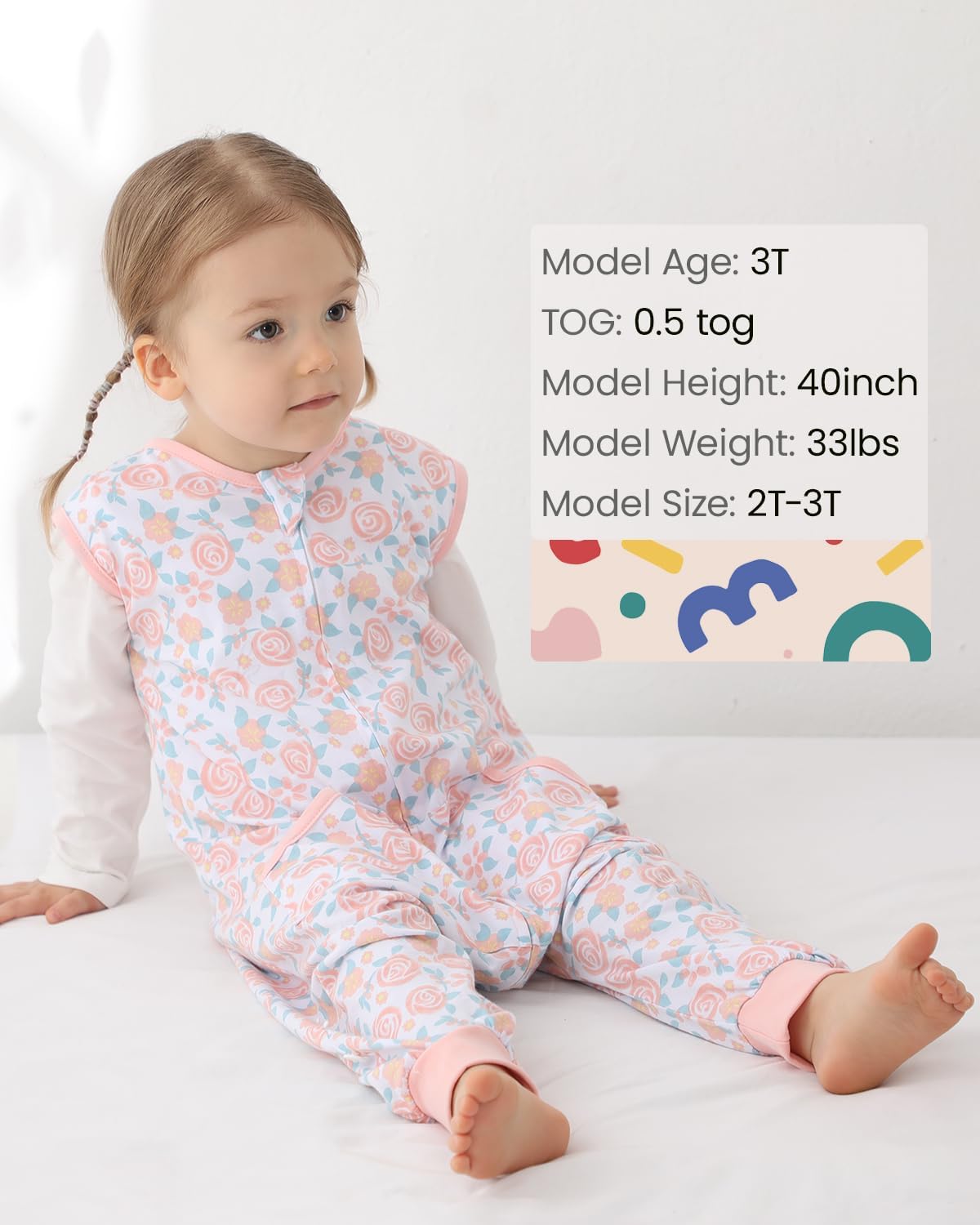 HOMEAL Saco de dormir con piernas, saco de dormir de verano para niños de 2 a 3 años, manta portátil para bebé, saco de dormir para niños pequeños