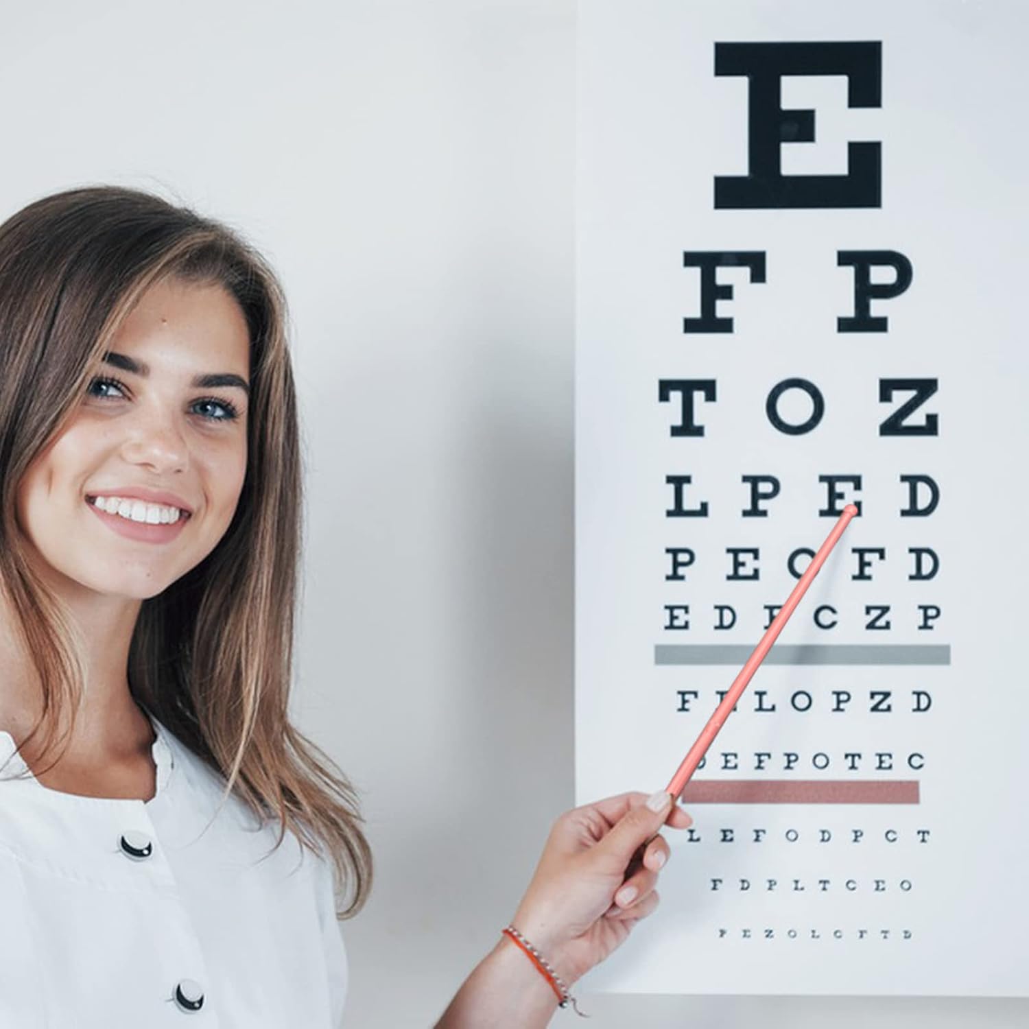 Kit completo de examen de ojos Snellen estándar de 20 pies Snellen Eye Chart 22×11 pulgadas con 2 oclusores oclusores de doble uso