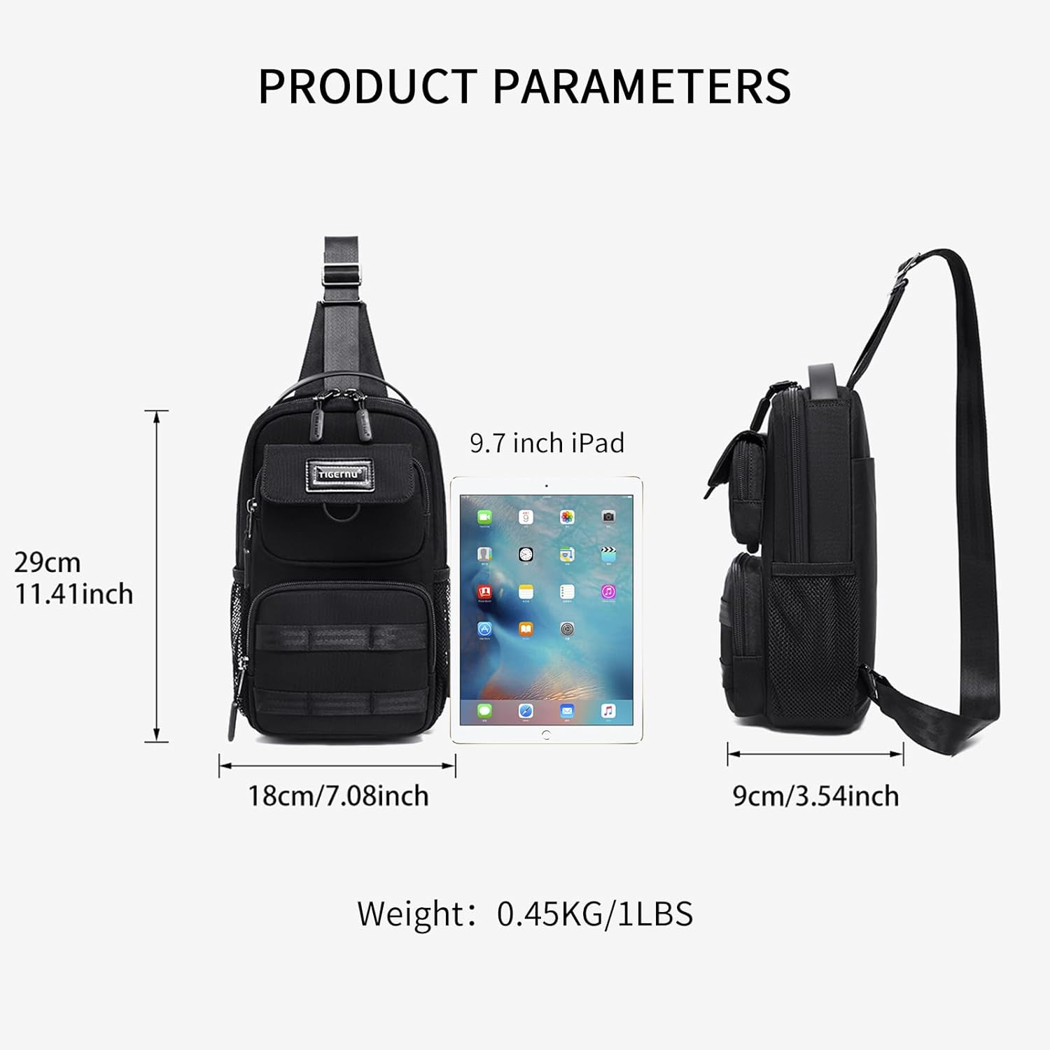 TIGERNU Bolso bandolera para hombre, mochila cruzada pequeña, bolso bandolera de hombro casual, para viajes, senderismo, bolsa de pecho para acampar