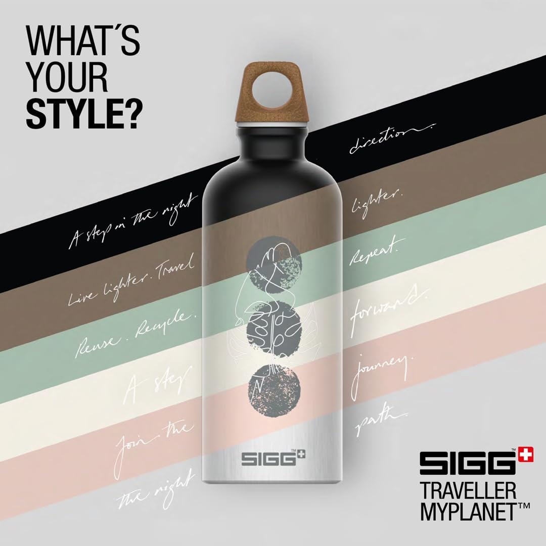 Botella de agua de metal reciclado, Traveller MyPlanet, fabricada en Suiza, bebidas carbonatadas, ligera, 20, 34 onzas