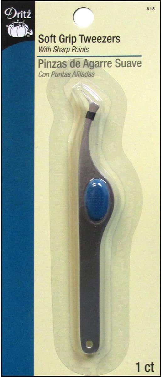 Dritz 818 Pinzas de agarre suave, 4 pulgadas, color plateado