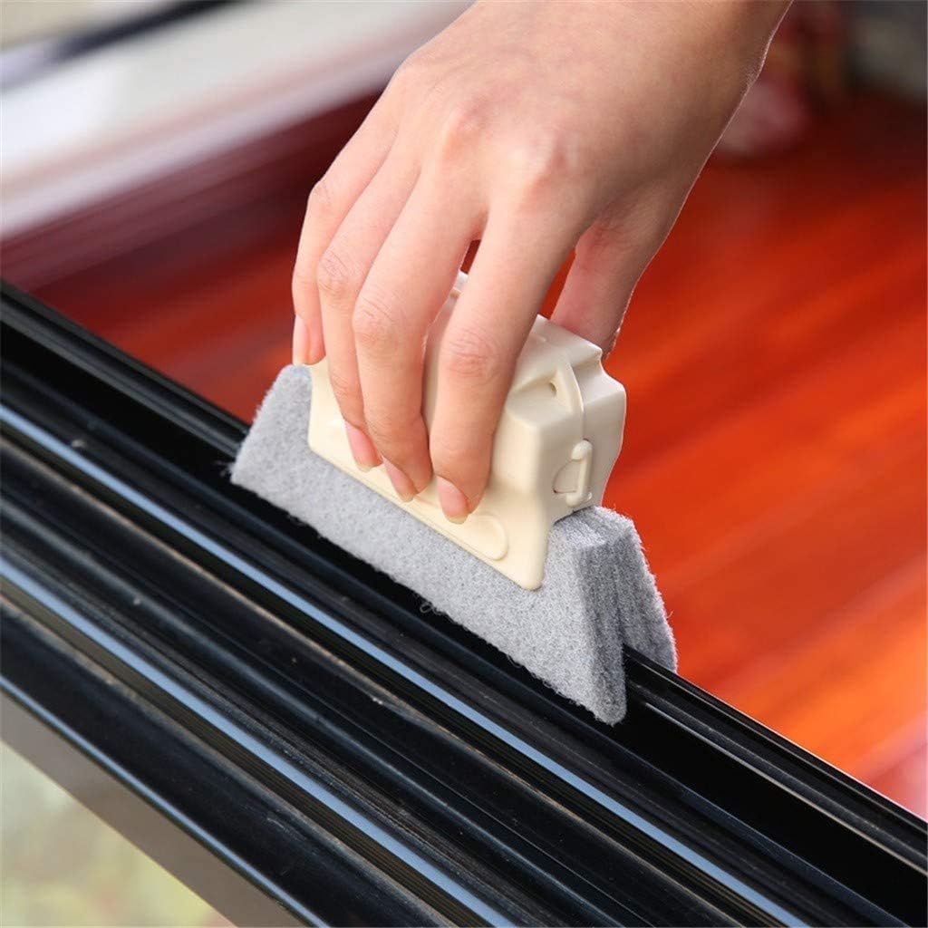 Cepillo de limpieza de ranura de ventana, herramientas limpiadoras de hendiduras de mano, cepillo mágico de limpieza de ventanas, limpia rápidamente