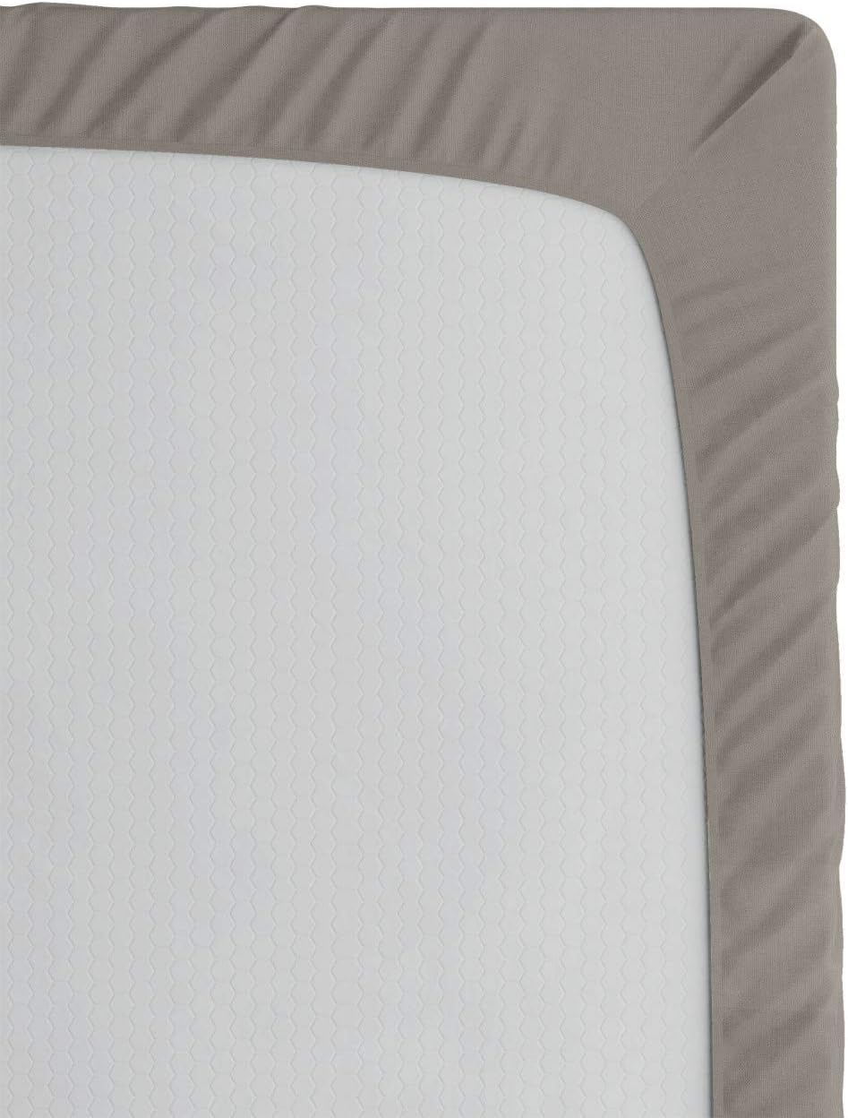 Ambesonne Sábana bajera de algodón, 100% algodón turco original, súper suave, de color sólido, elástica, ecológica, individual, polvo