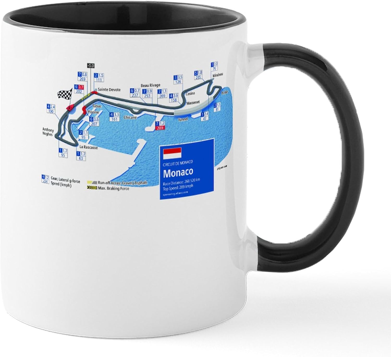CafePress Formula 1 Monte Carlo, Monaco Taza de café de cerámica de 11 oz (11.0 fl oz)