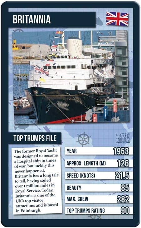 Ships Top Trumps – Juego de cartas, barcos de fama mundial